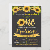 Invitations à la fête d'anniversaire de Sunflower (Devant)