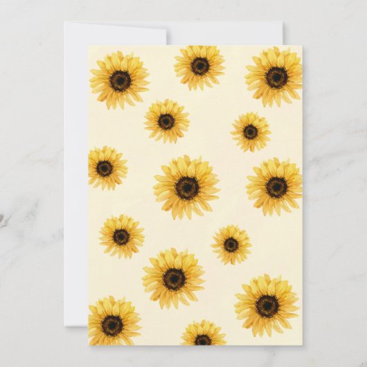 Invitations à la fête d'anniversaire de Sunflower (Dos)
