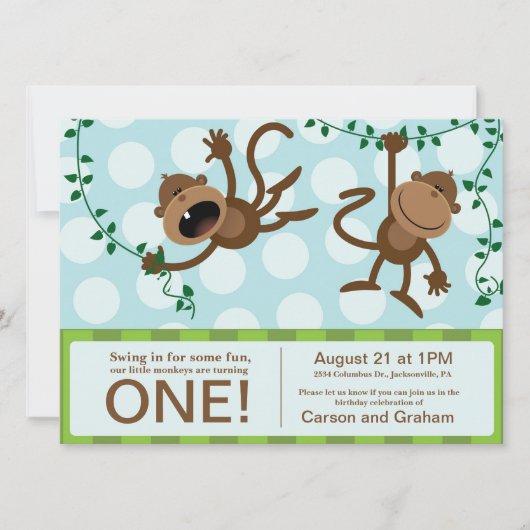 Invitations à la fête d'anniversaire de Twin (Devant)