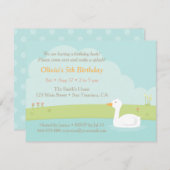 Invitations à la fête d'anniversaire de White Duck (Devant / Derrière)