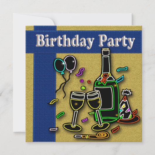 Invitations à la fête d'anniversaire des adultes (Devant)
