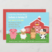 Invitations à la fête d'anniversaire des animaux d (Devant / Derrière)