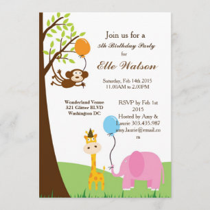 Invitations à la fête d'anniversaire des animaux d