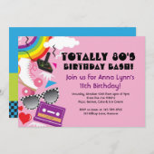 Invitations à la fête d'anniversaire des années 80 (Devant / Derrière)