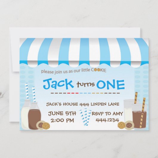 Invitations à la fête d'anniversaire des biscuits  (Devant)