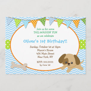 Invitations à la fête d'anniversaire des Chiots