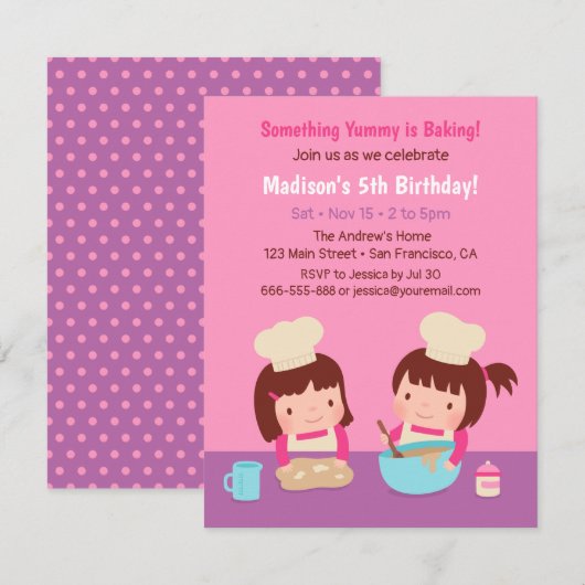 Invitations à la fête d'anniversaire des femmes de (Devant / Derrière)