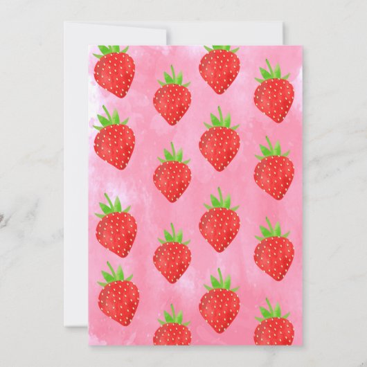 Invitations à la fête d'anniversaire des fraises (Dos)