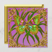 Invitations à la fête d'anniversaire des papillons (Devant / Derrière)