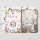 Invitations à la fête d'anniversaire des papillons (Devant / Derrière)