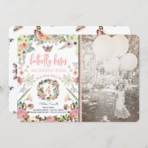 Invitations à la fête d'anniversaire des papillons