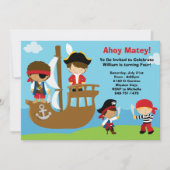 Invitations à la fête d'anniversaire des pirates (Devant)
