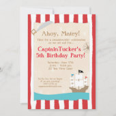 Invitations à la fête d'anniversaire des pirates (Devant)