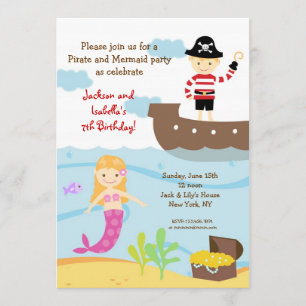 Invitations à la fête d'anniversaire des pirates e