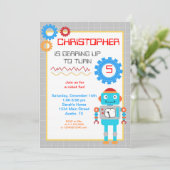 Invitations à la fête d'anniversaire des robots (Debout devant)