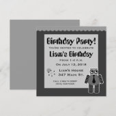 Invitations à la fête d'anniversaire des robots Ge (Devant / Derrière)