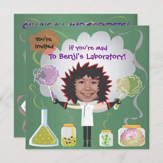 Invitations à la fête d'anniversaire des scientifi (Devant / Derrière)