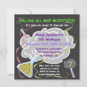 Invitations à la fête d'anniversaire des scientifi (Dos)