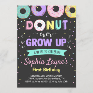 Invitations à la fête d'anniversaire Donut