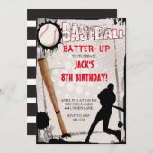 Invitations à la fête d'anniversaire du baseball s (Devant / Derrière)