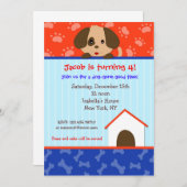Invitations à la fête d'anniversaire du chien coqu (Devant / Derrière)