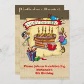 Invitations à la fête d'anniversaire du Clown de c (Devant / Derrière)