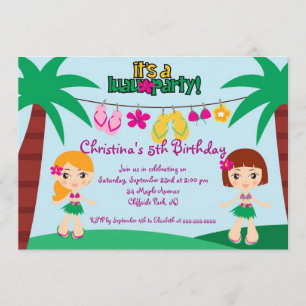 Invitations à la fête d'anniversaire du Cute Luau