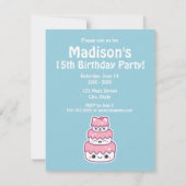 Invitations à la fête d'anniversaire du gâteau Cut (Dos)