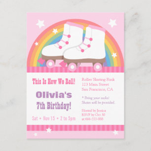 Invitations à la fête d'anniversaire du patin à ro