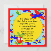 Invitations à la fête d'anniversaire d'un avion vo (Dos)