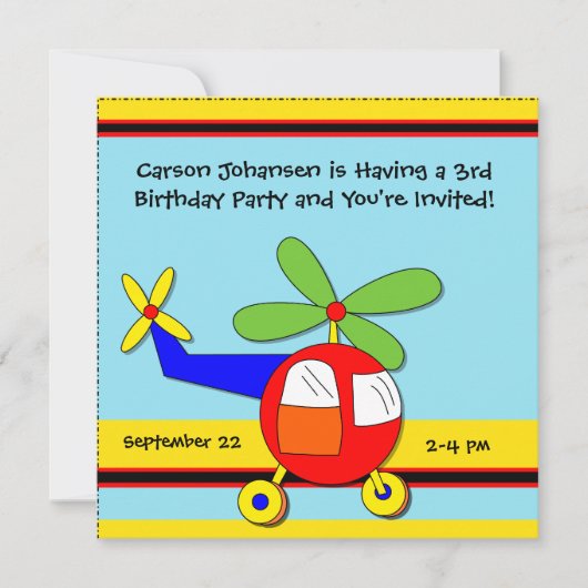 Invitations à la fête d'anniversaire d'un avion vo (Devant)