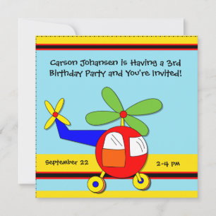 Invitations à la fête d'anniversaire d'un avion vo