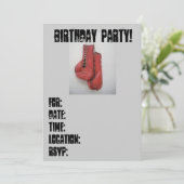 Invitations à la fête d'anniversaire Gants de boxe (Debout devant)