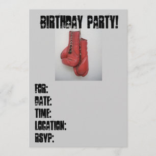 Invitations à la fête d'anniversaire Gants de boxe