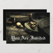 Invitations à la fête d'anniversaire gothique (Devant / Derrière)