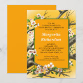 invitations à la fête d'anniversaire jaune (Devant / Derrière)