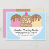 Invitations à la fête d'anniversaire le dimanche (Devant / Derrière)