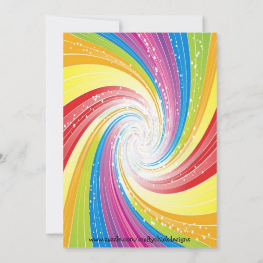 Invitations à la fête d'anniversaire Rainbow (Dos)