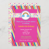 Invitations à la fête d'anniversaire Rainbow (Devant / Derrière)