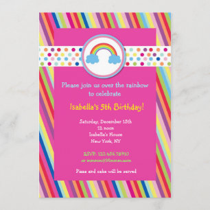 Invitations à la fête d'anniversaire Rainbow