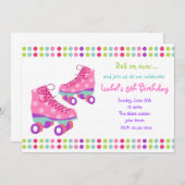 Invitations à la fête d'anniversaire Roller Skate (Devant / Derrière)