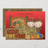 Invitations à la fête d'automne de Corn Maze (Devant / Derrière)
