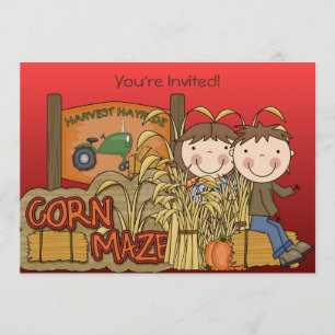 Invitations à la fête d'automne de Corn Maze