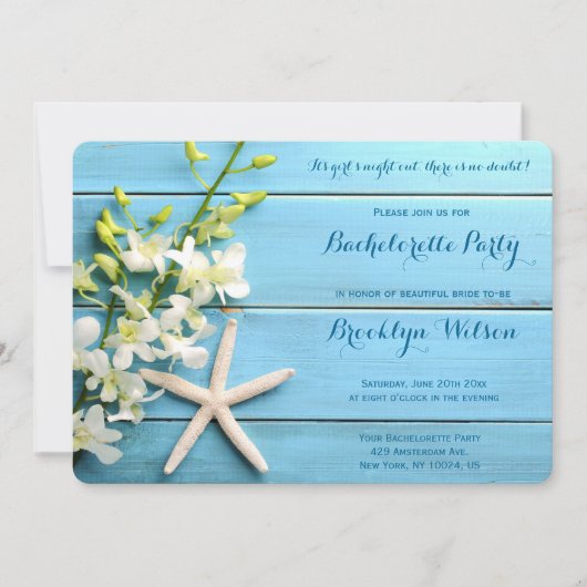 Invitations à la fête de bachelorette de Starfish (Devant)