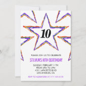 Invitations à la fête de couleur Stars Rainbow pri (Devant)