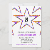 Invitations à la fête de couleur Stars Rainbow pri (Devant)