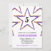 Invitations à la fête de couleur Stars Rainbow pri (Devant)