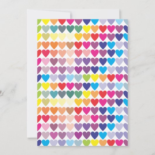 Invitations à la fête de couleurs Rainbow Heart Mo (Dos)