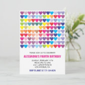 Invitations à la fête de couleurs Rainbow Heart Mo (Debout devant)