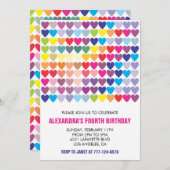 Invitations à la fête de couleurs Rainbow Heart Mo (Devant / Derrière)